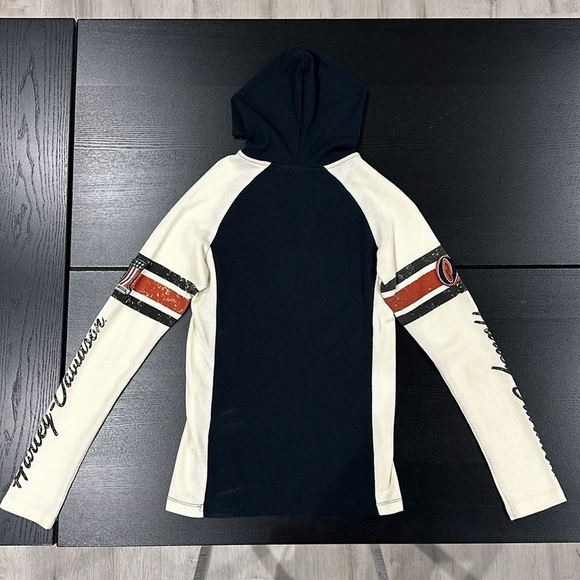 Harley-Davidson Women's Long Sleeve Hooded Iconic Henley Tee - S - Picture 3 of 9